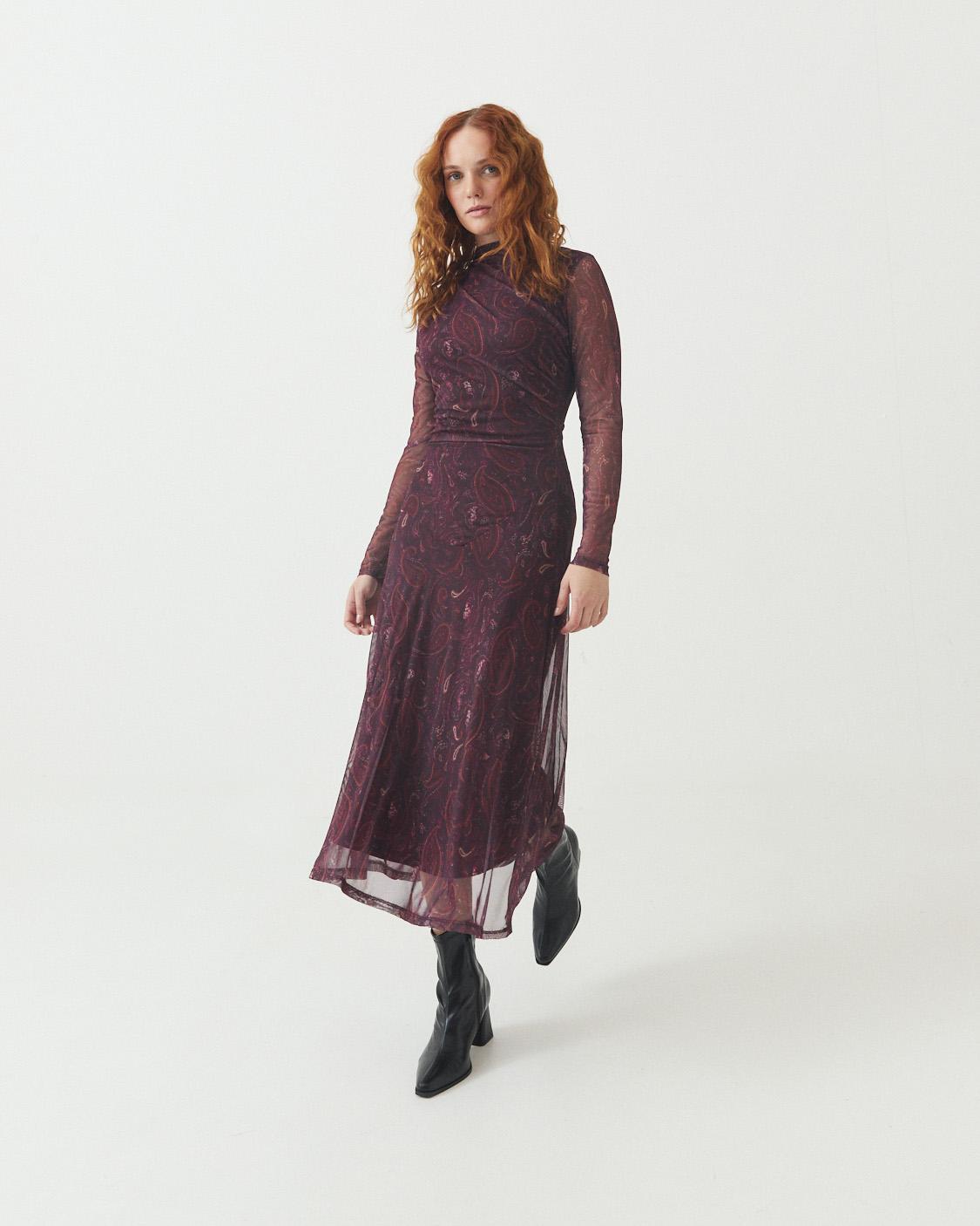 VESTIDO MIDI TUL PAISLEY