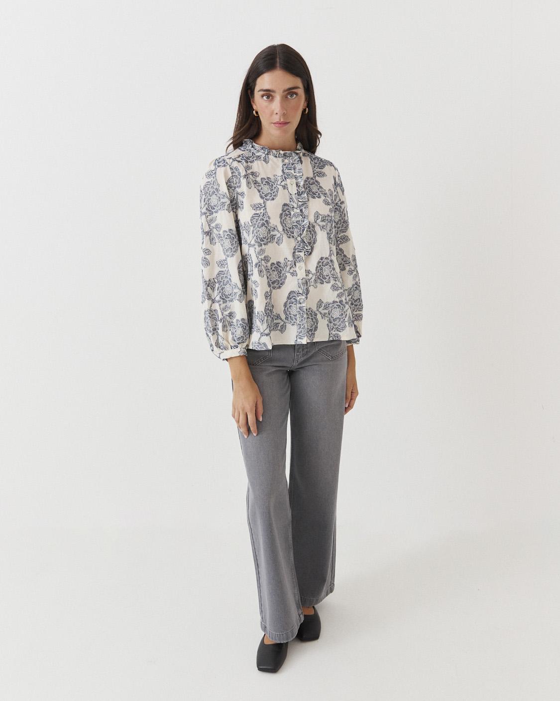 CAMISA JACQUARD FLORES