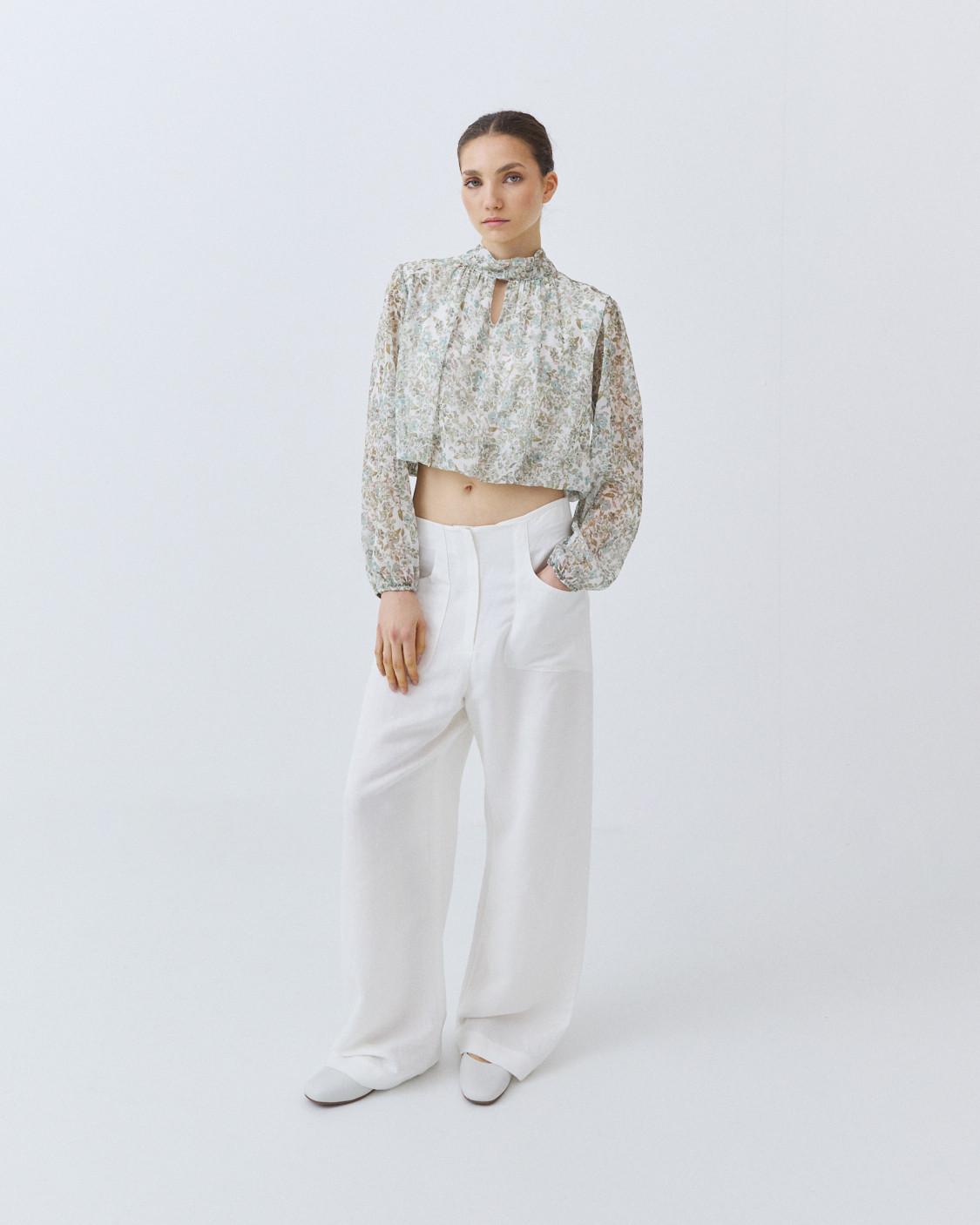 BLUSA CROP ESTAMPADA