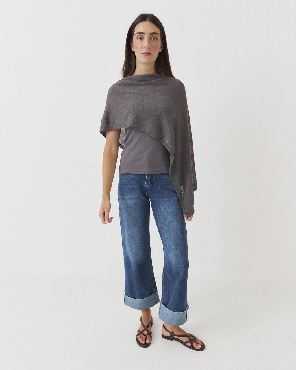 KNIT ASYMMETRIC CAPE