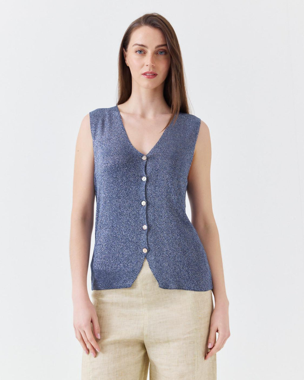 SHINY KNIT VEST