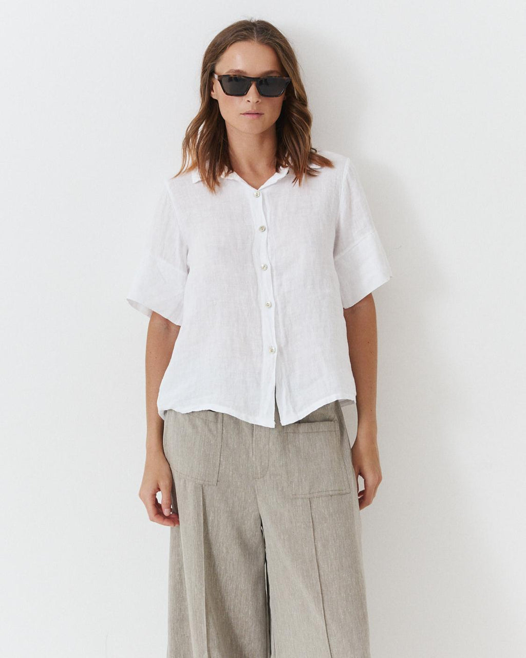 CAMISA LINO MANGA CORTA
