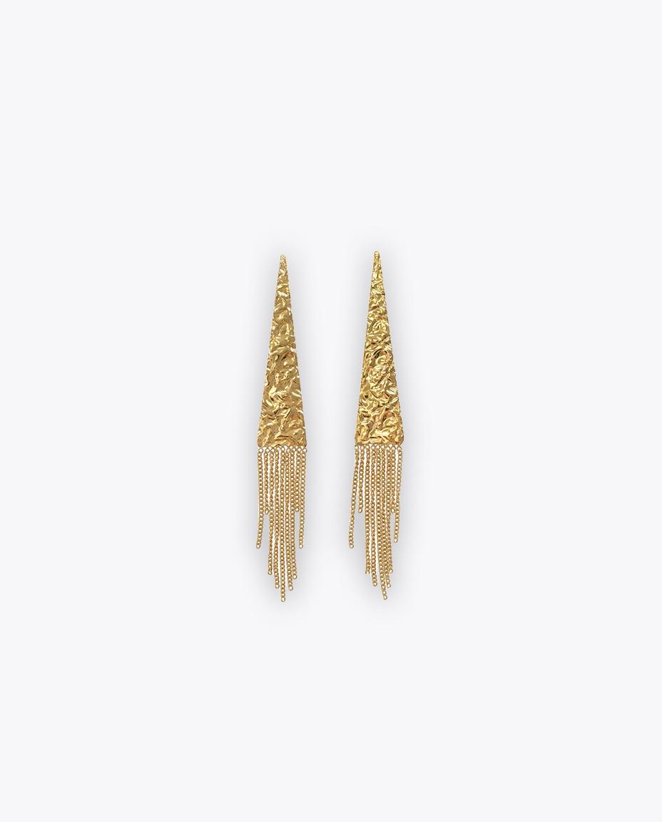 PENDIENTES TRIÁNGULO FLECOS