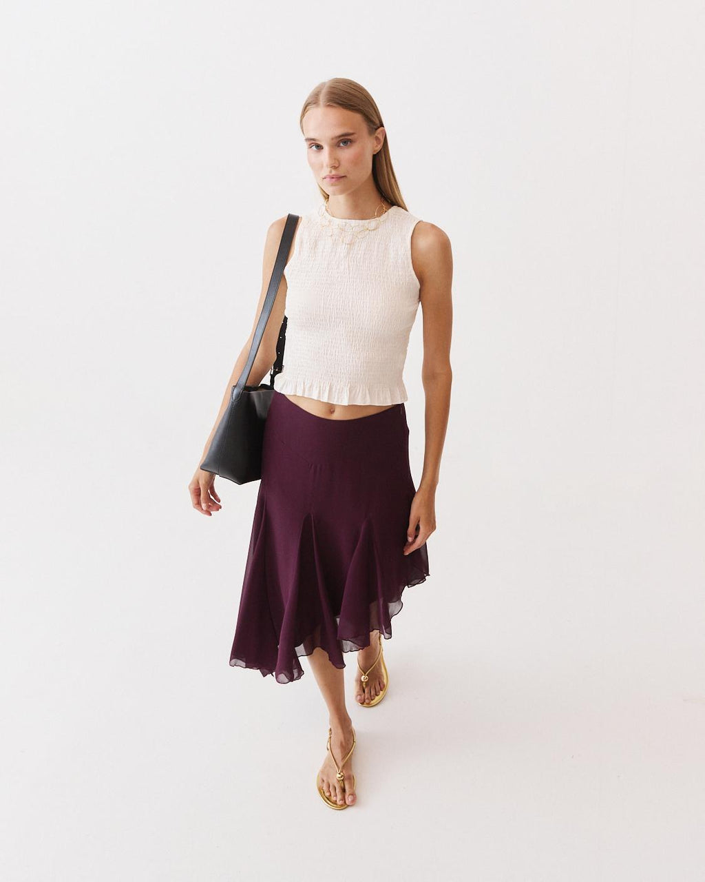 ASYMMETRIC RUFFLED SKIRT