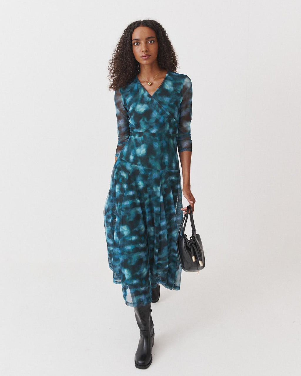 VESTIDO MIDI TUL ESTAMPADO