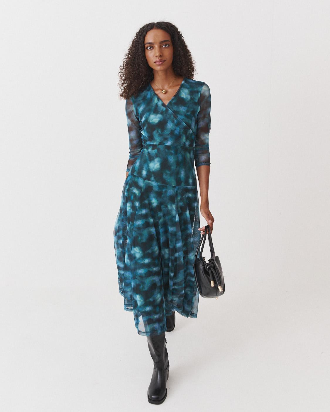 VESTIDO MIDI TUL ESTAMPADO