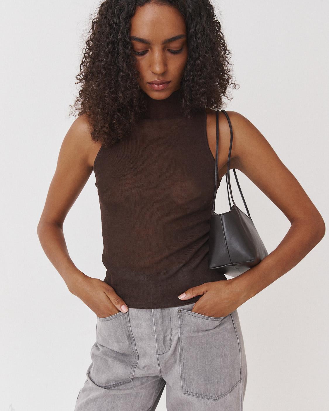 SEMI-SHEER KNIT TOP