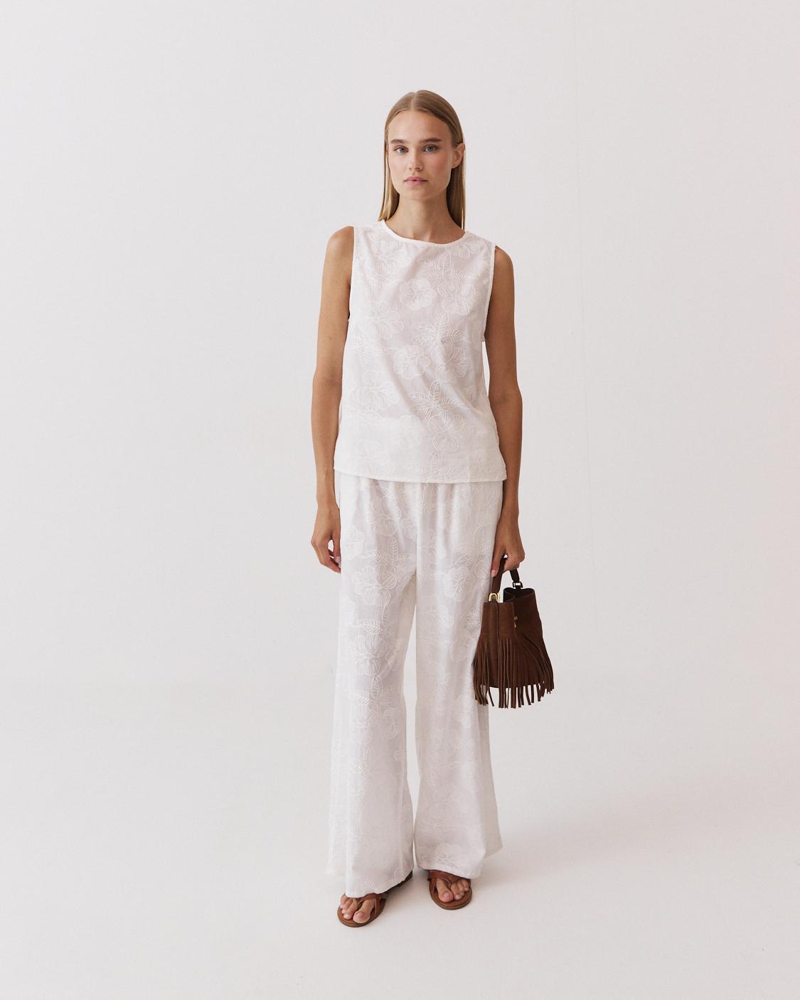 PANTALÓN WIDE LEG BORDADO