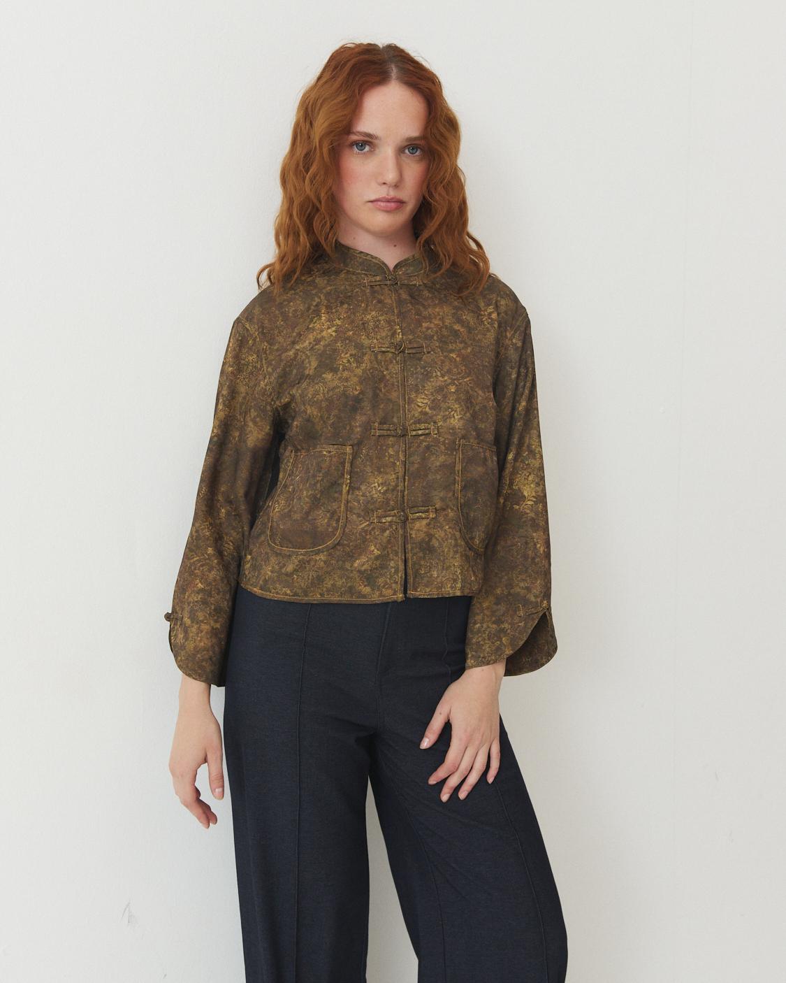 BLUSA QIPAO ESTAMPADA