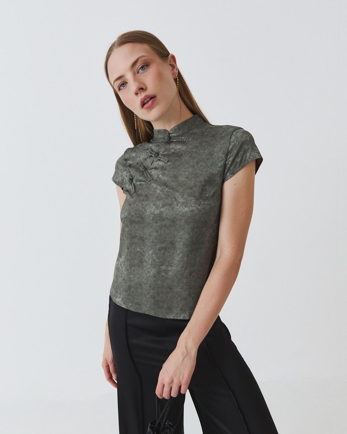 BLUSA QIPAO JACQUARD