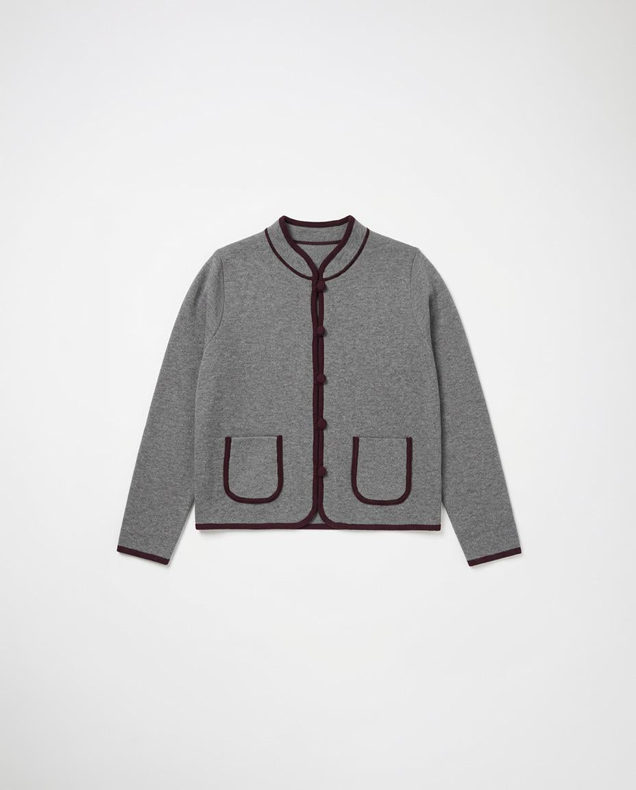 CONTRAST TRIM CARDIGAN