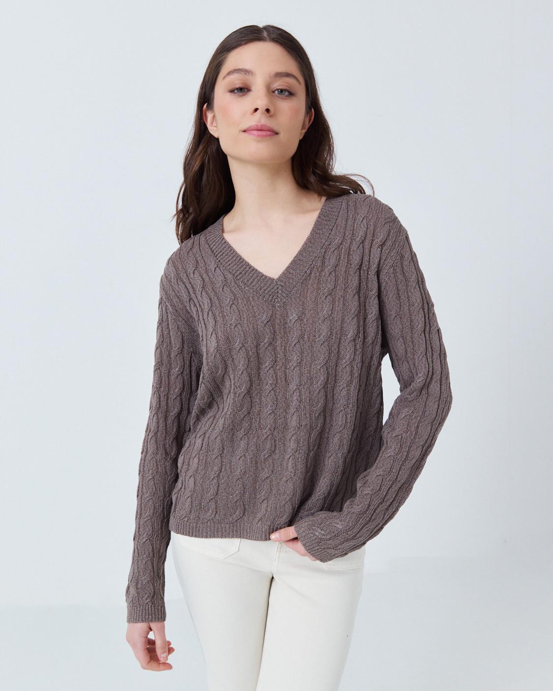 JERSEY PUNTO TRENZADO CUELLO V