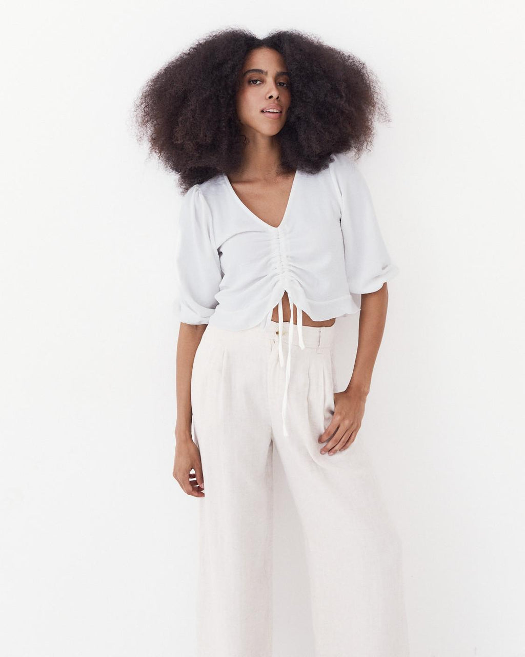 BLUSA CROP FRUNCES