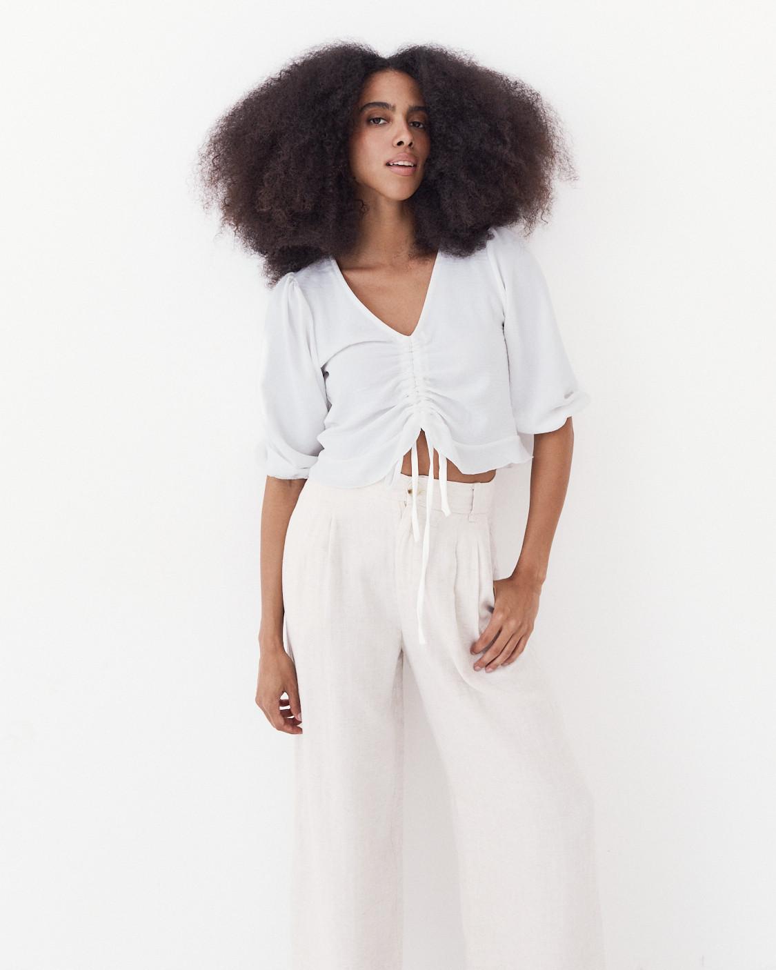 BLUSA CROP FRUNCES