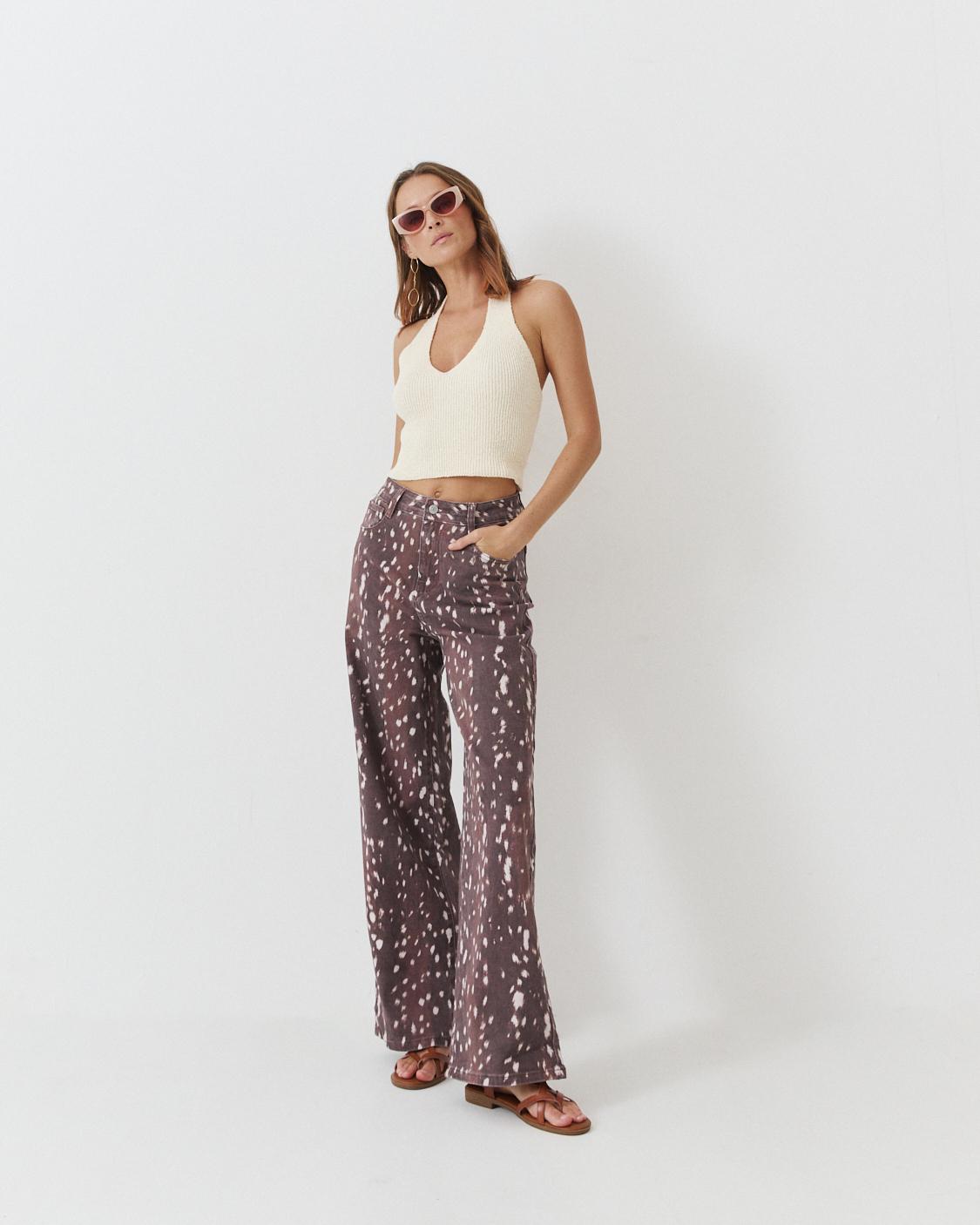 PANTALÓN WIDE LEG ANIMAL PRINT