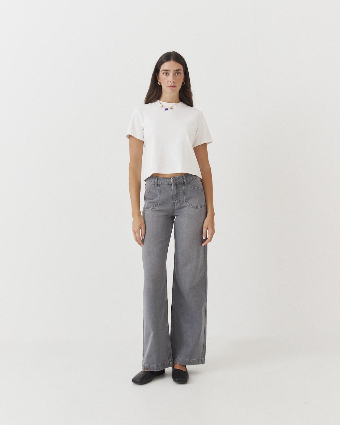 JEANS WIDE LEG BOLSILLOS GEOMÉTRICOS