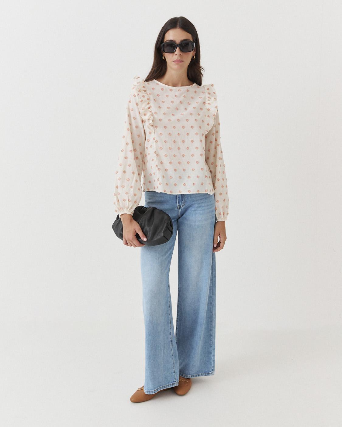 BLUSA BORDADA VOLANTES