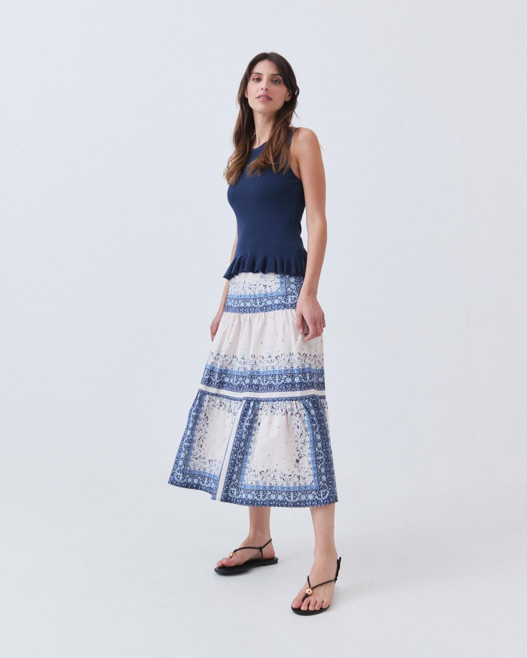 BOHO PRINTED MIDI SKIRT