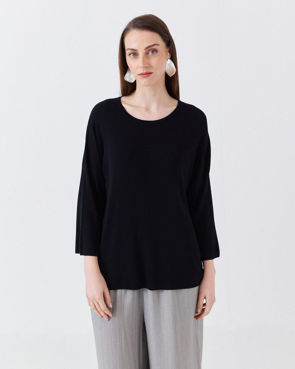 3/4 SLEEVE KNIT SWEATER