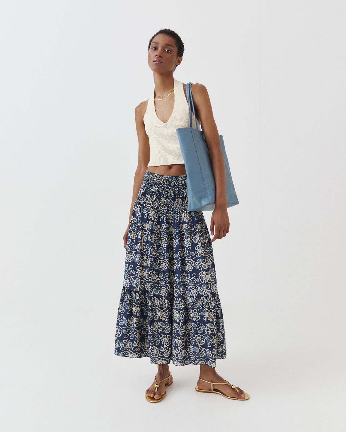 LONG FLORAL PRINT SKIRT