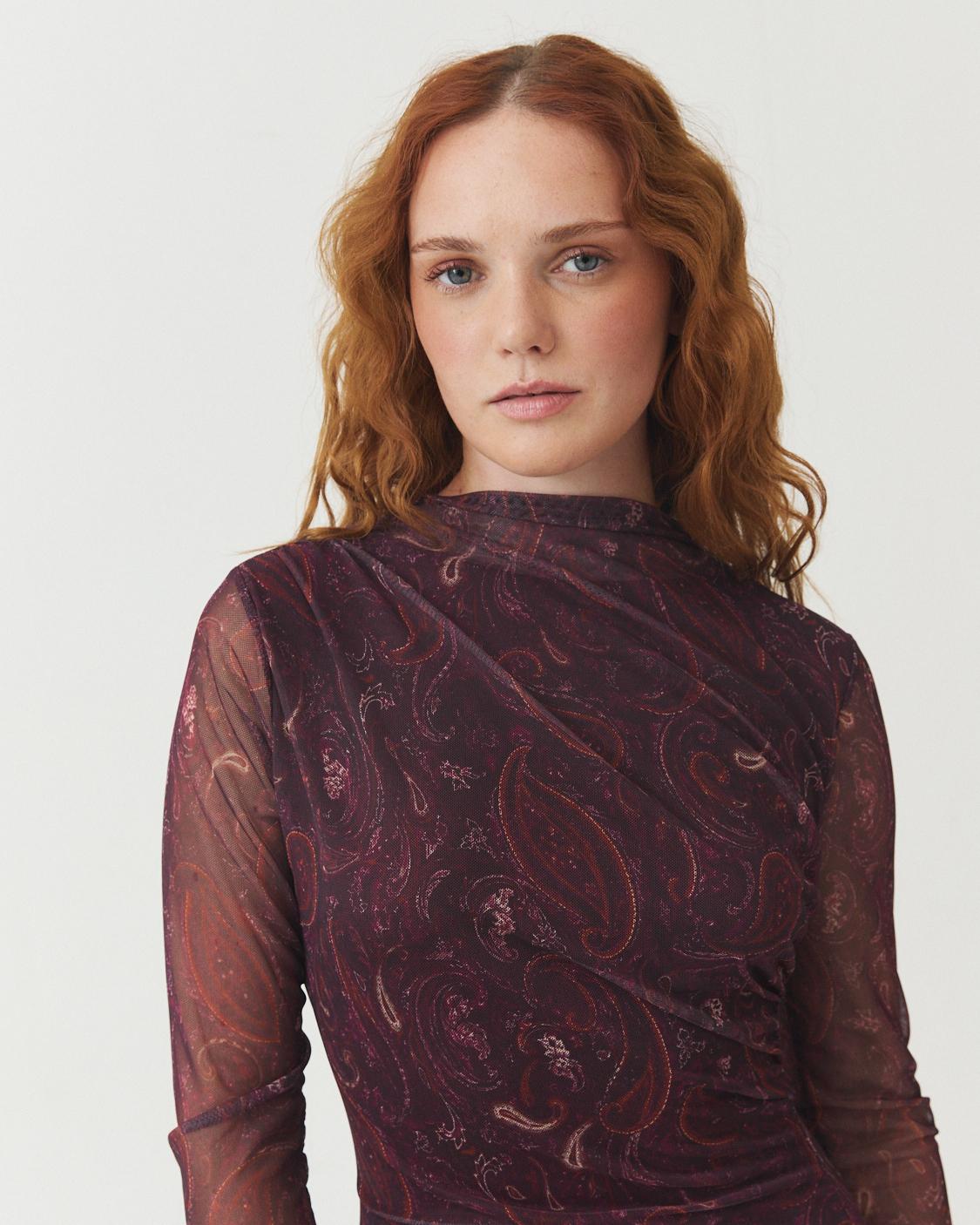 VESTIDO MIDI TUL PAISLEY