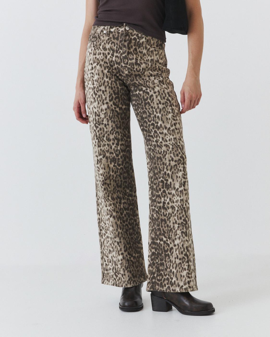 JEANS WIDE LEG LEOPARDO