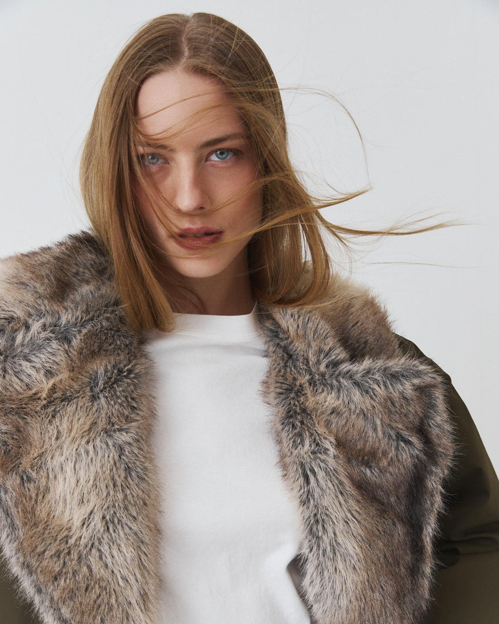 FAUX FUR COLLAR PADDED JACKET