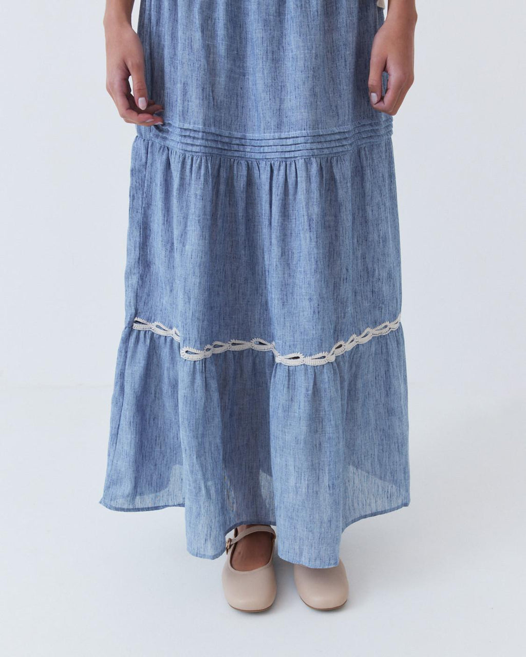MIDI RUFFLE SKIRT