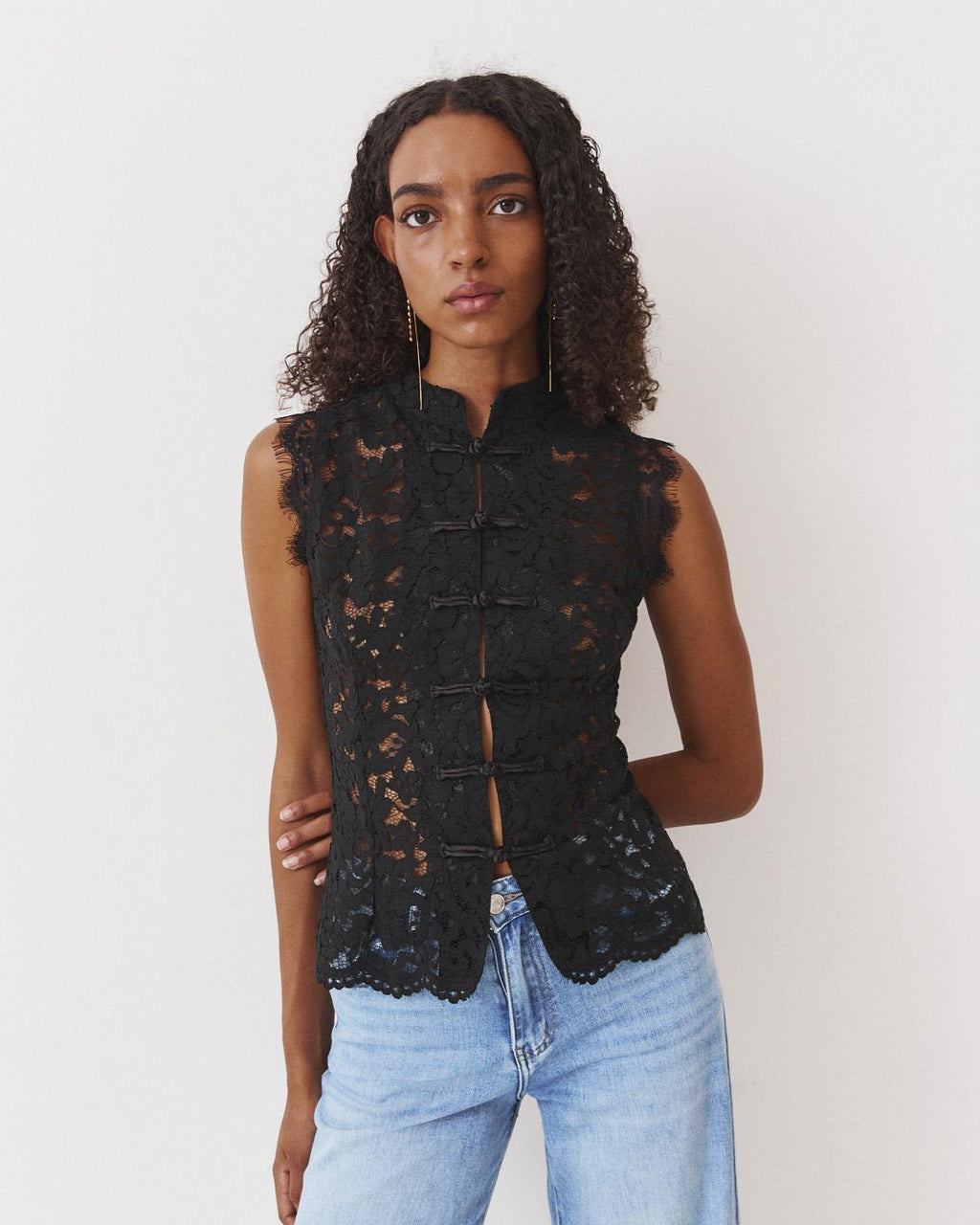 QIPAO LACE TOP