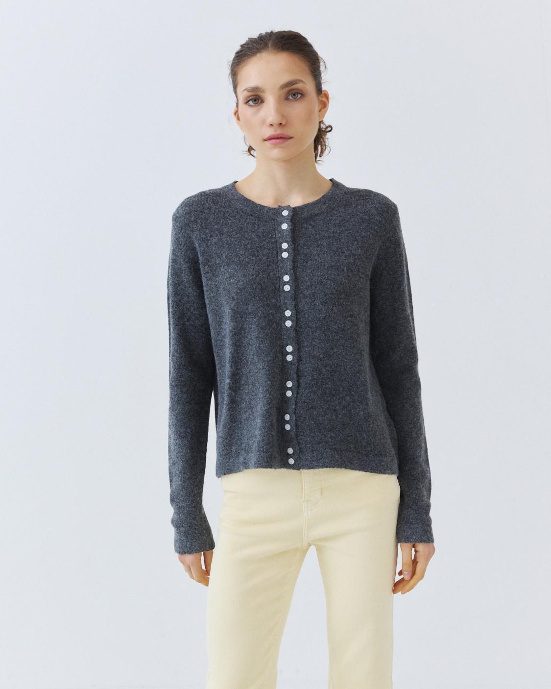 DOUBLE-BREASTED KNIT CARDIGAN