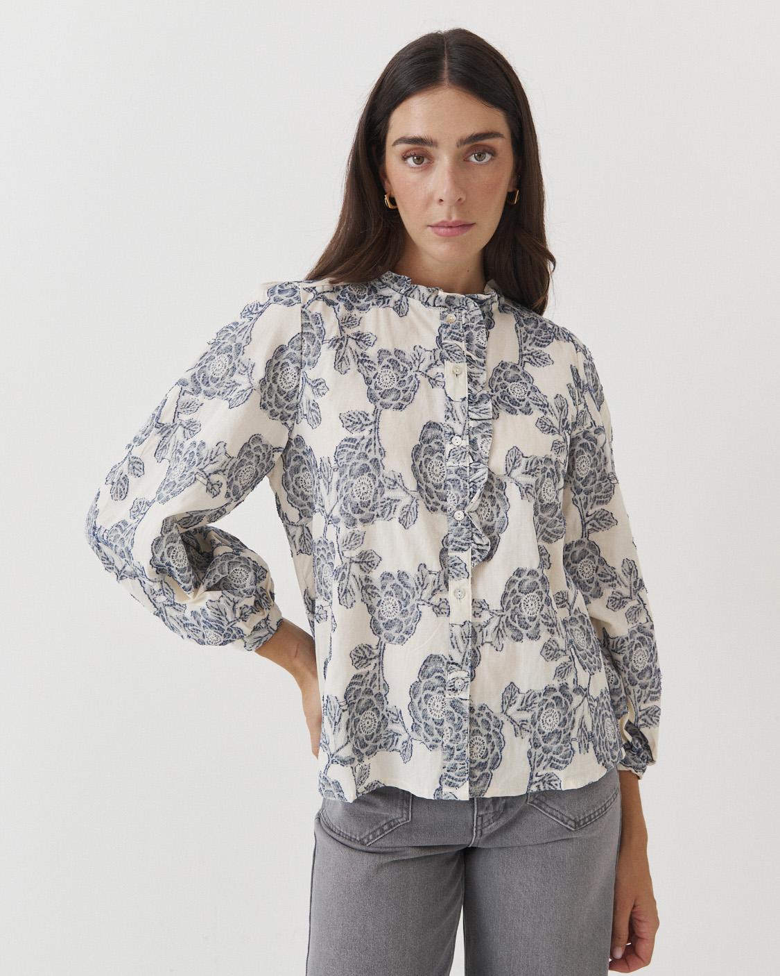 CAMISA JACQUARD FLORES