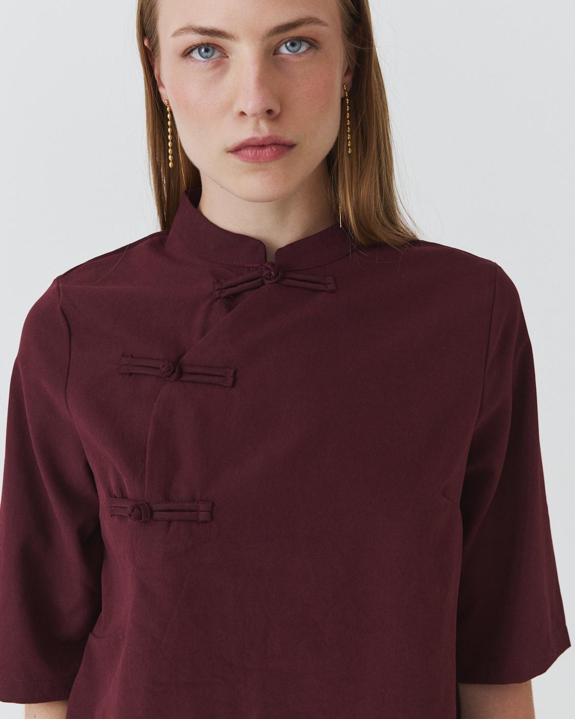 BLUSA QIPAO MANGA FRANCESA
