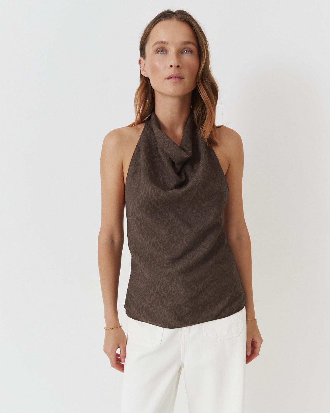 TOP HALTER JACQUARD