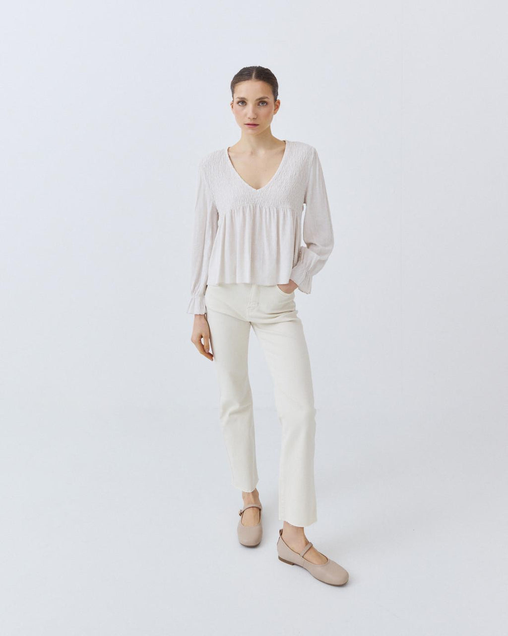 LUREX V-NECK BLOUSE