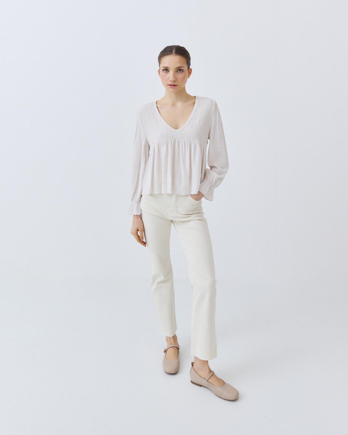 LUREX V-NECK BLOUSE