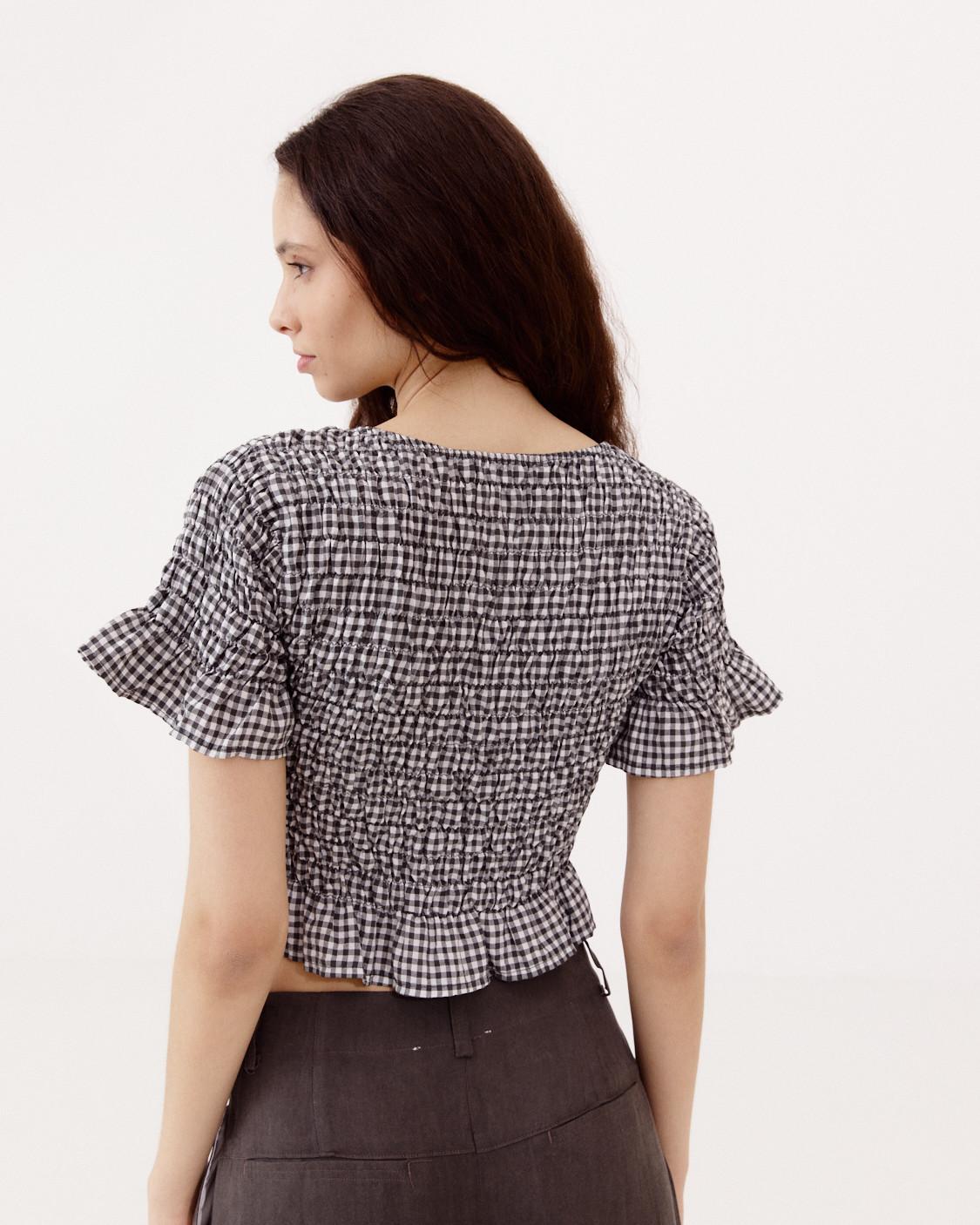 CROP TOP ESTAMPADO FRUNCIDO