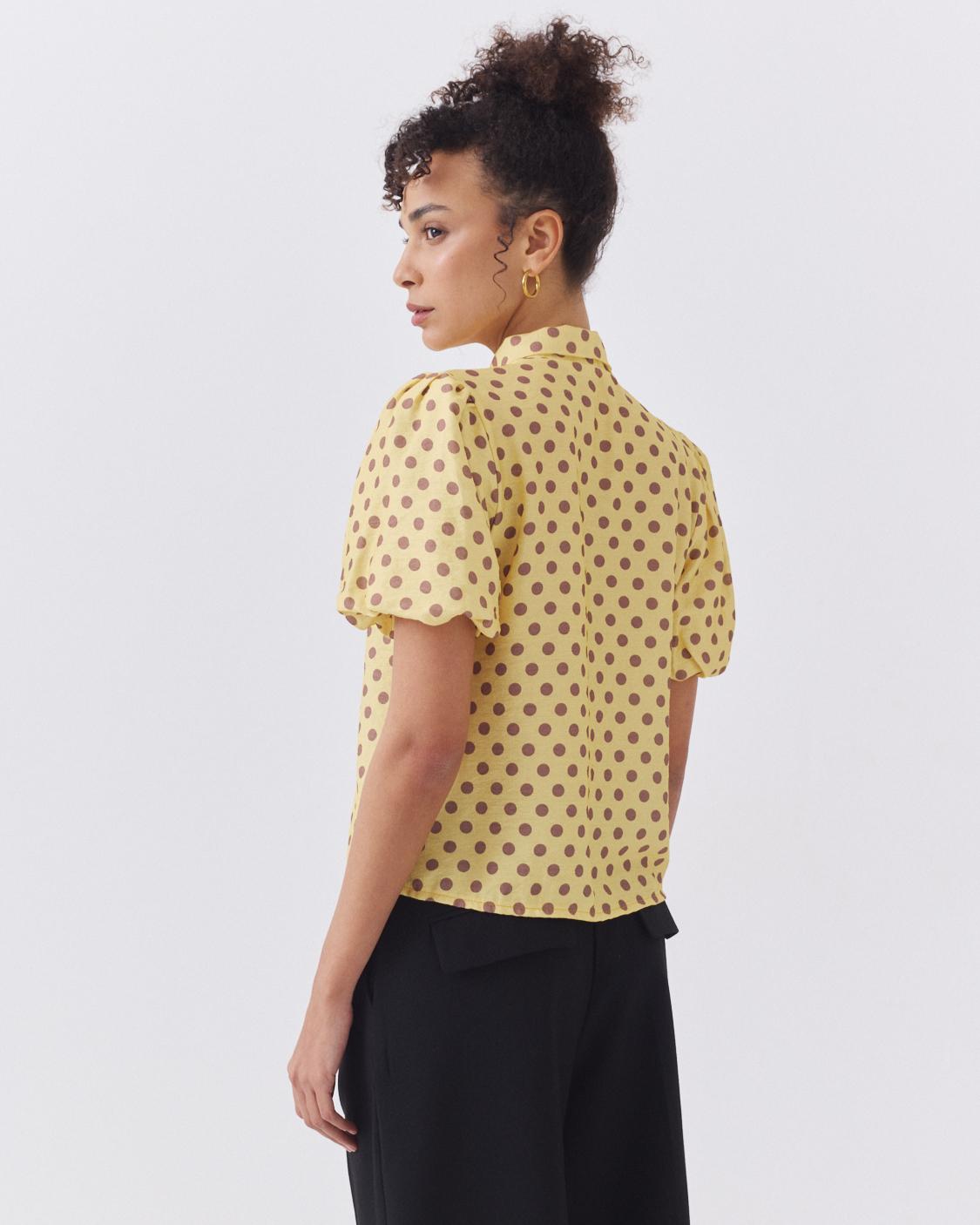 POLKA DOT PUFF SLEEVE BLOUSE