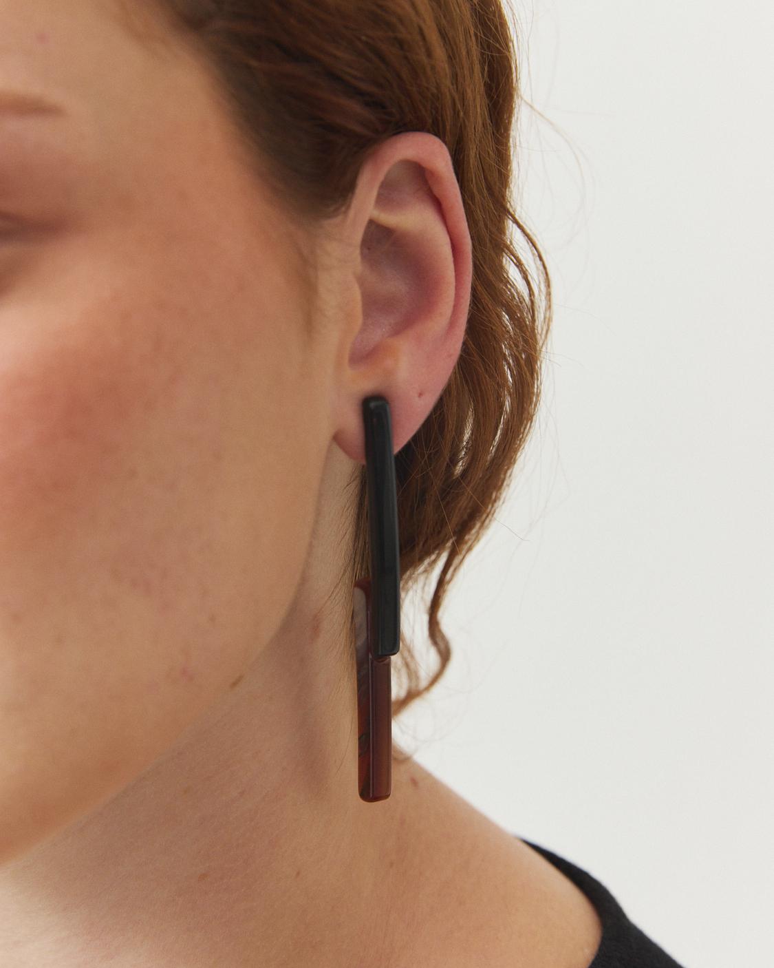 PENDIENTES BARRA BICOLOR