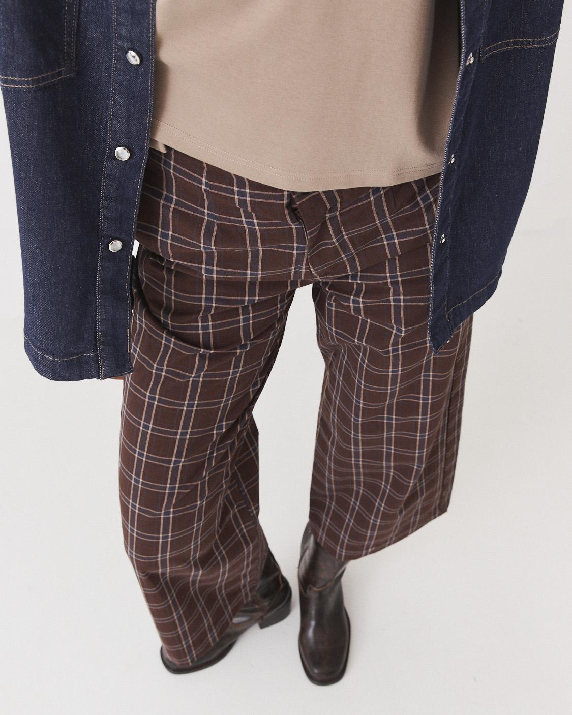 PANTALÓN WIDE LEG CUADROS