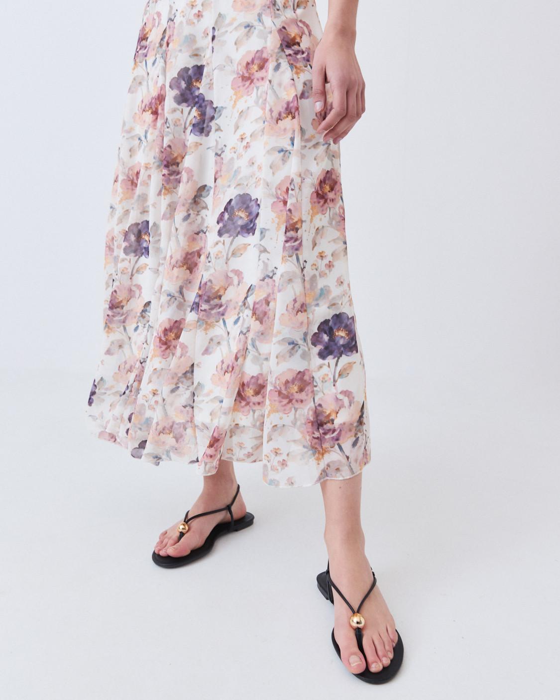FALDA MIDI ESTAMPADA