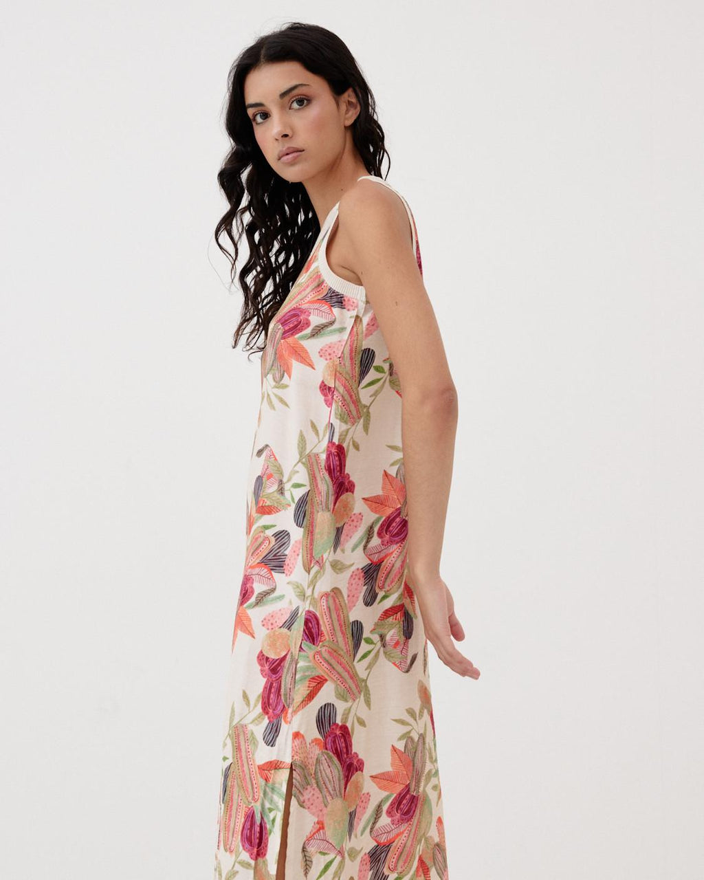VESTIDO LARGO MANGA SISA ESTAMPADO