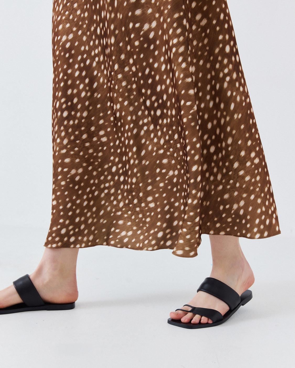 FALDA MIDI SATÉN ANIMAL PRINT