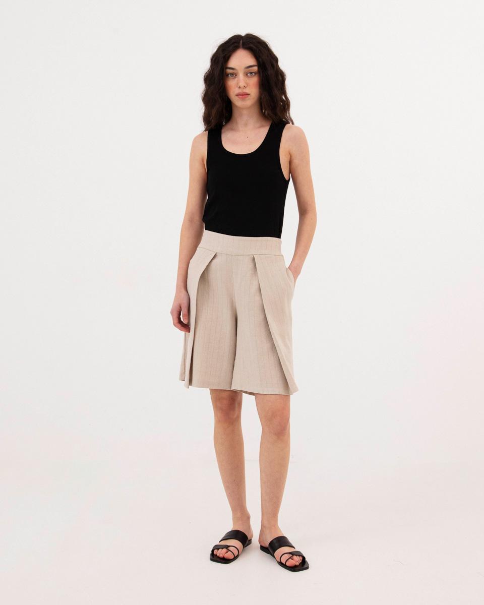 BERMUDA STRIPED PLEATS