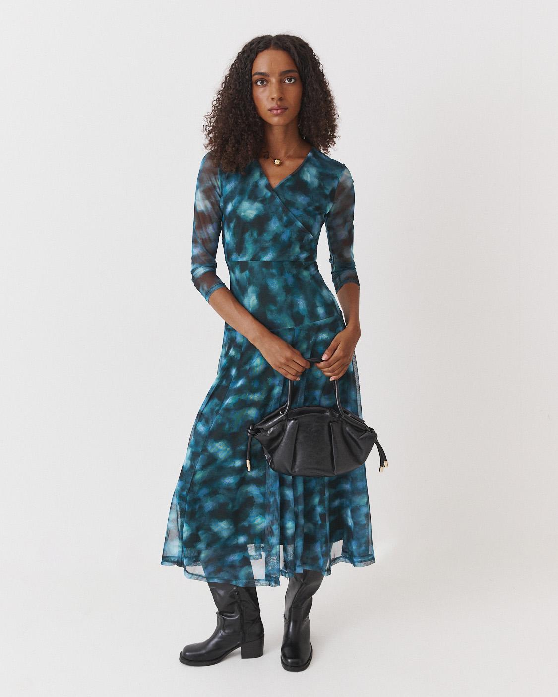 VESTIDO MIDI TUL ESTAMPADO