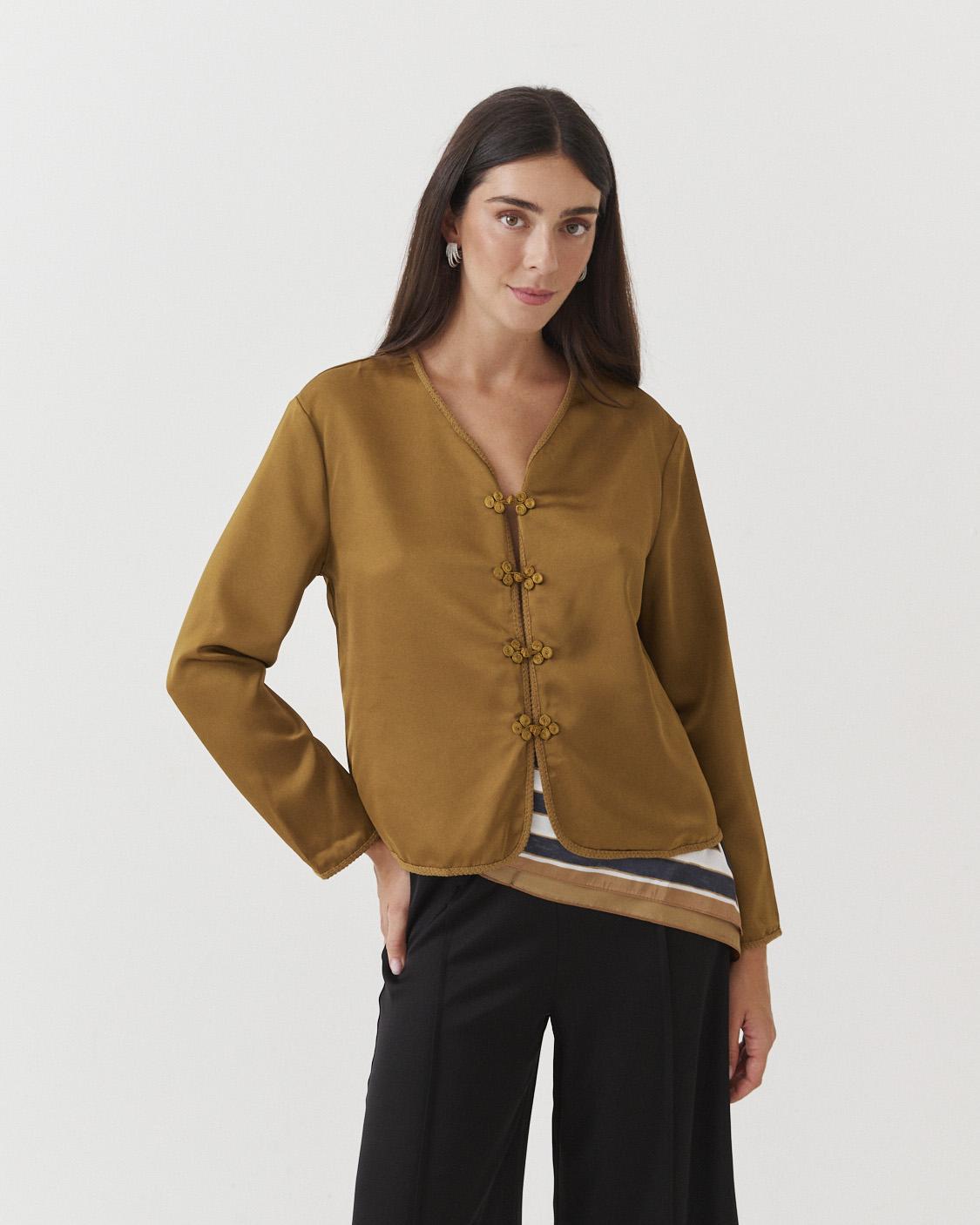 BLUSA QIPAO SATINADA