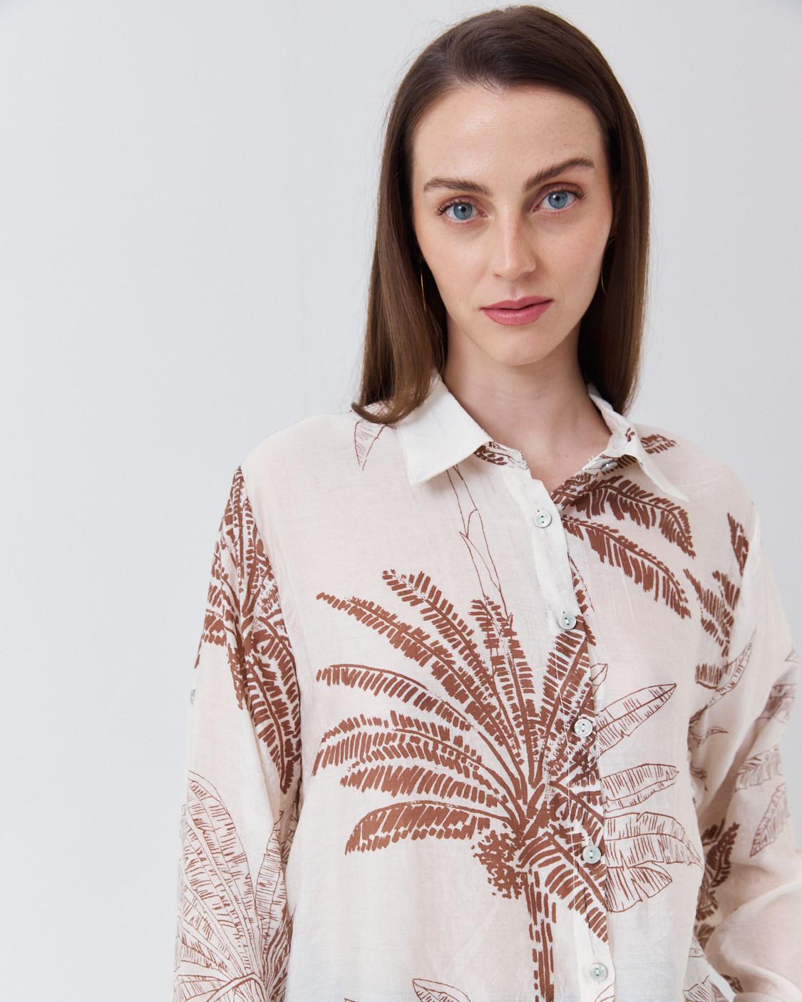 CAMISA SEMITRANSPARENTE PALMERAS