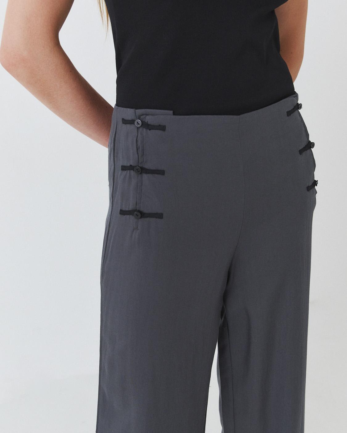 CONTRAST QIPAO STRAIGHT TROUSERS