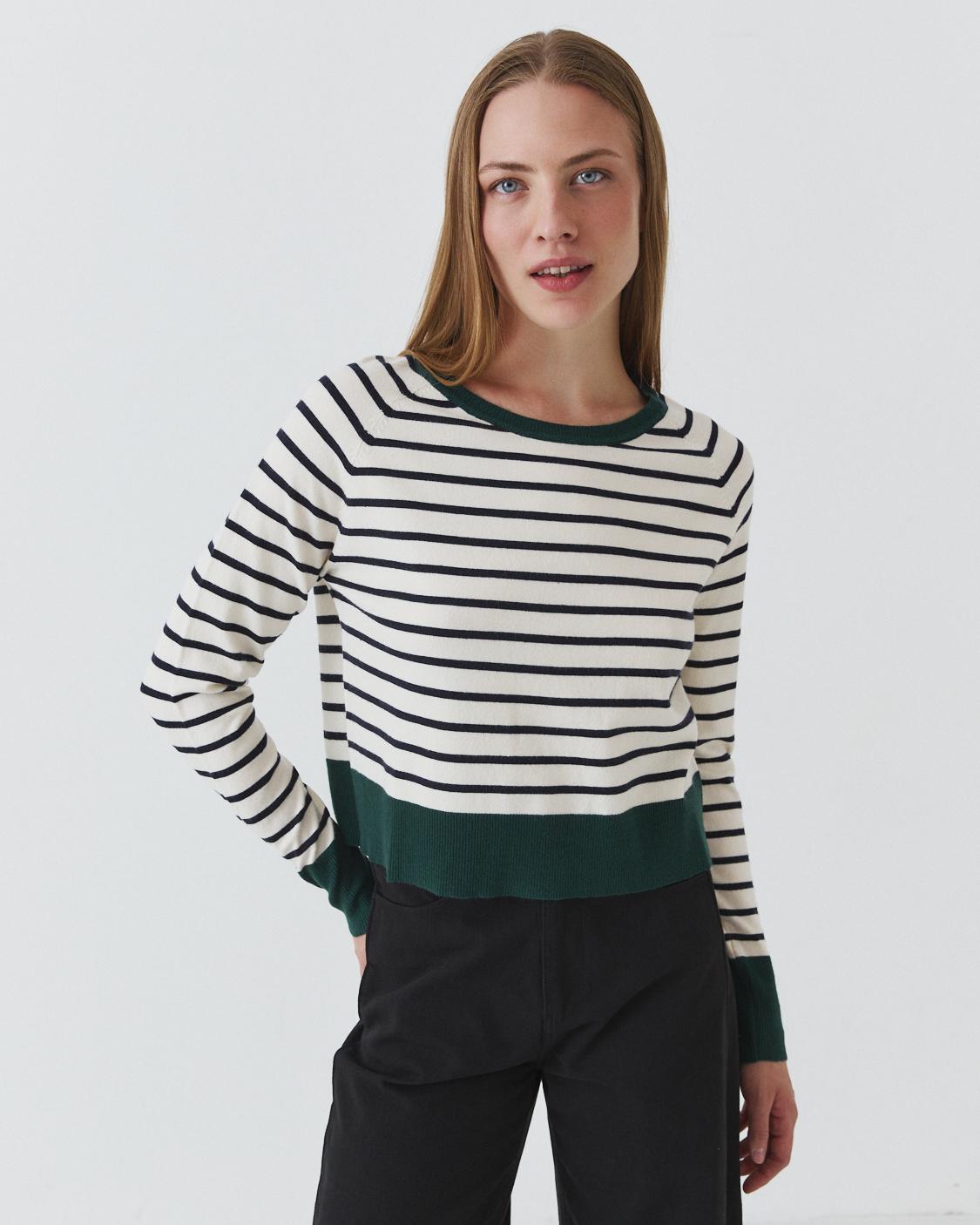 COMBINED STRIPED SWEATER