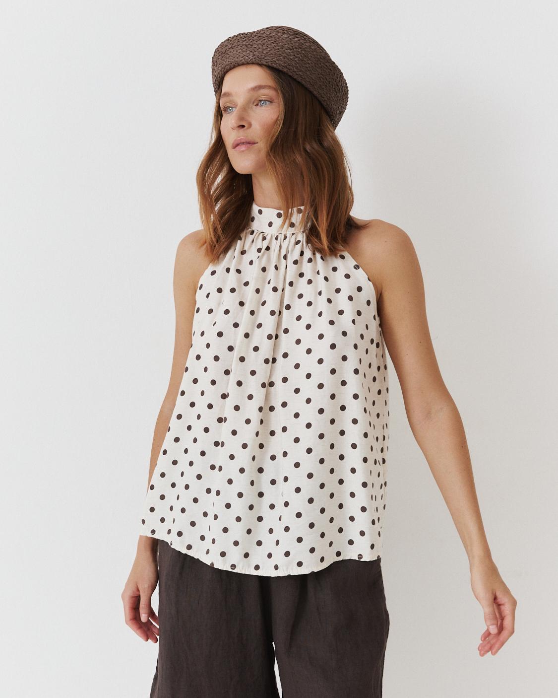 POLKA DOT HALTER TOP