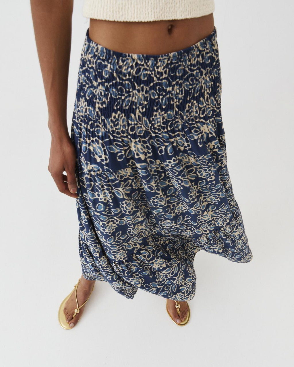 LONG FLORAL PRINT SKIRT